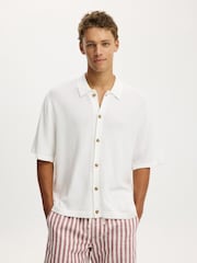 Cotton On White Box Fit Knit Shirt - Image 1 of 4
