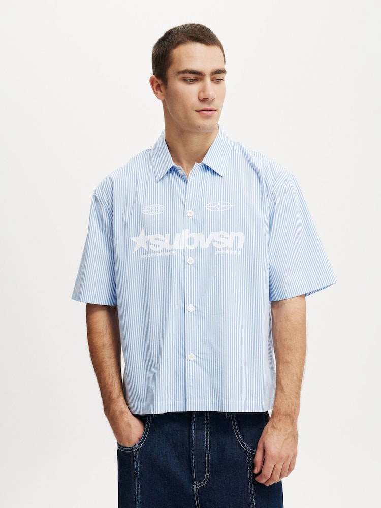 Cotton On Blue Alex Short Sleeve Shirt - Image 1 of 4
