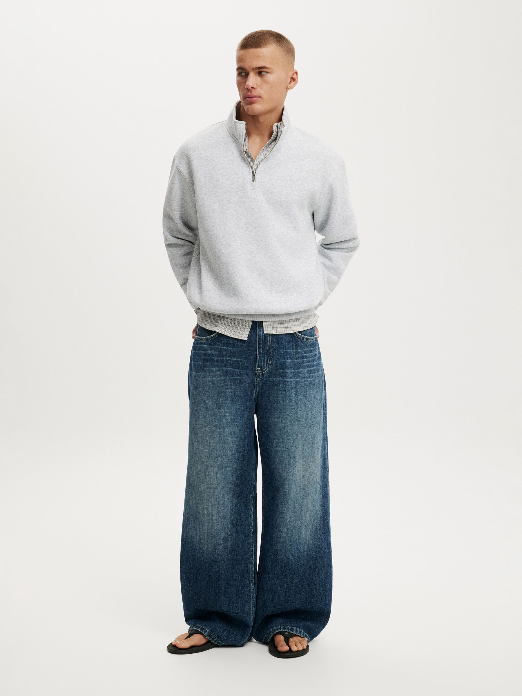 Buy Cotton On Grey Marle 1/4 Zip Sweat Top from Next USA