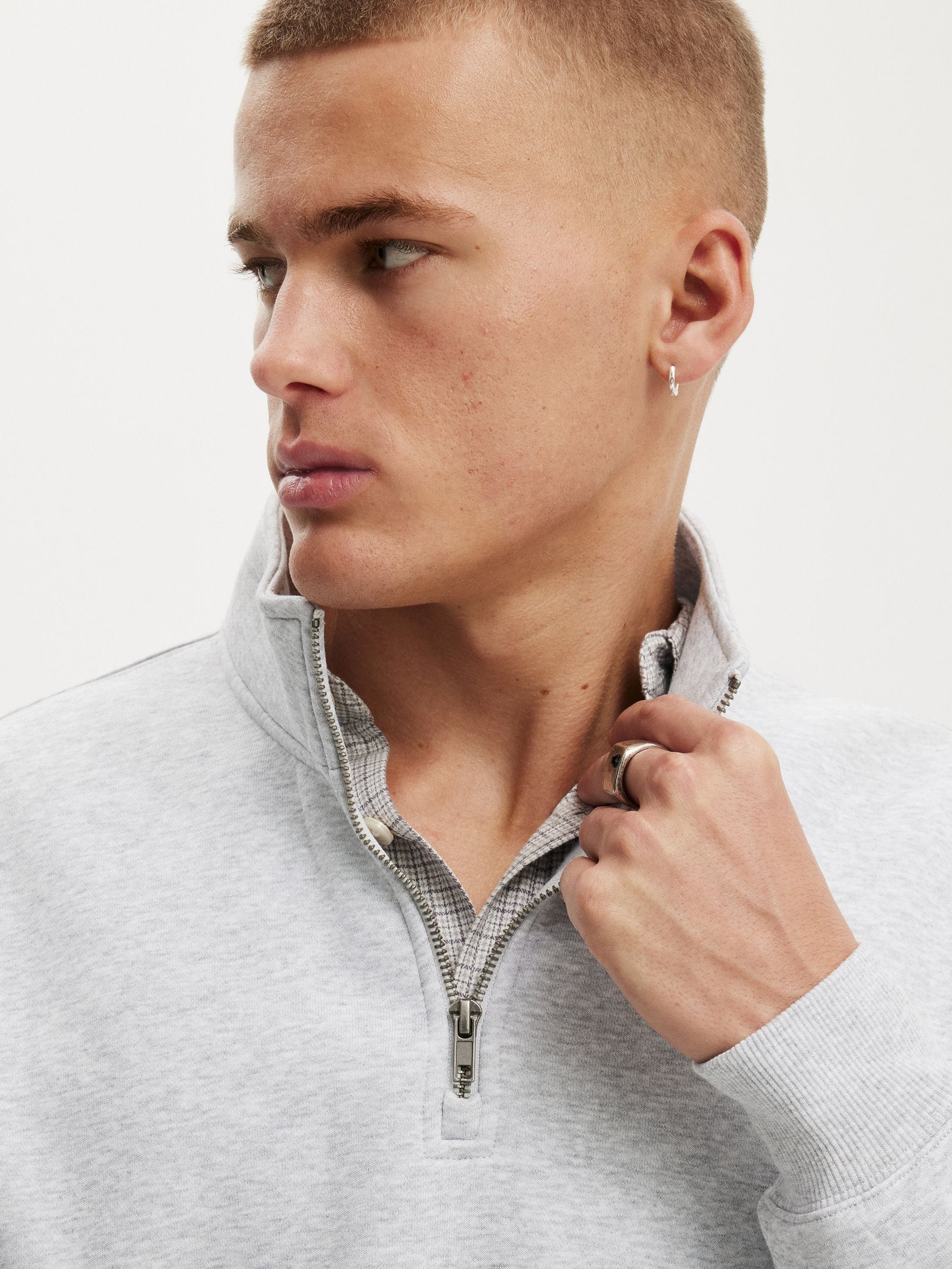 Buy Cotton On Grey Marle 1/4 Zip Sweat Top from Next USA