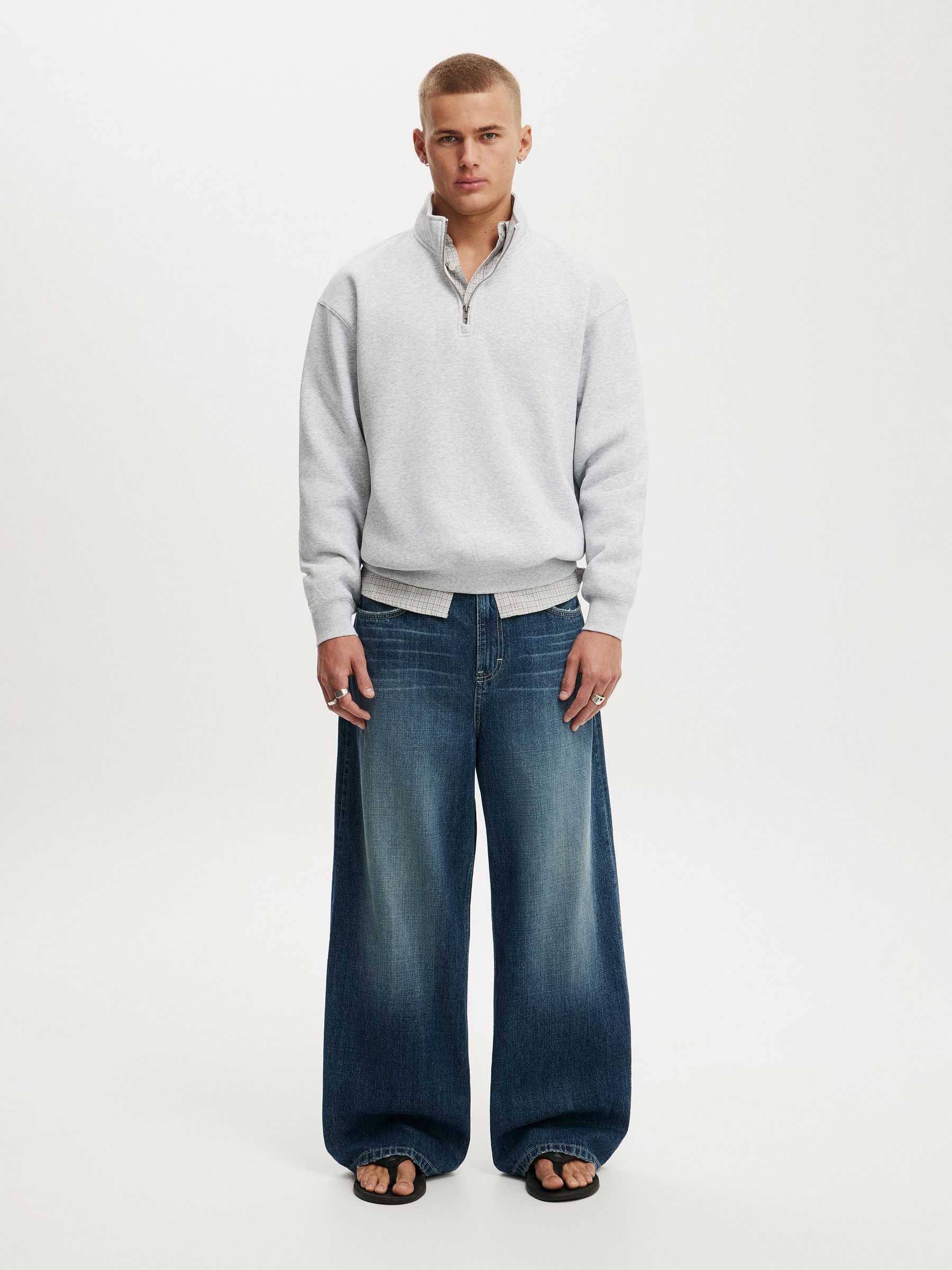 Buy Cotton On Grey Marle 1/4 Zip Sweat Top from Next USA