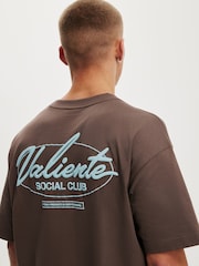 Cotton On Brown Box Fit Text T-Shirt - Image 4 of 4