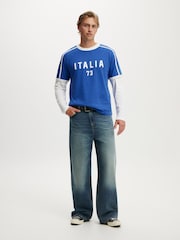 Cotton On Royal Blue/Italia 73 Everyday Fit Graphic T-Shirt - Image 3 of 4