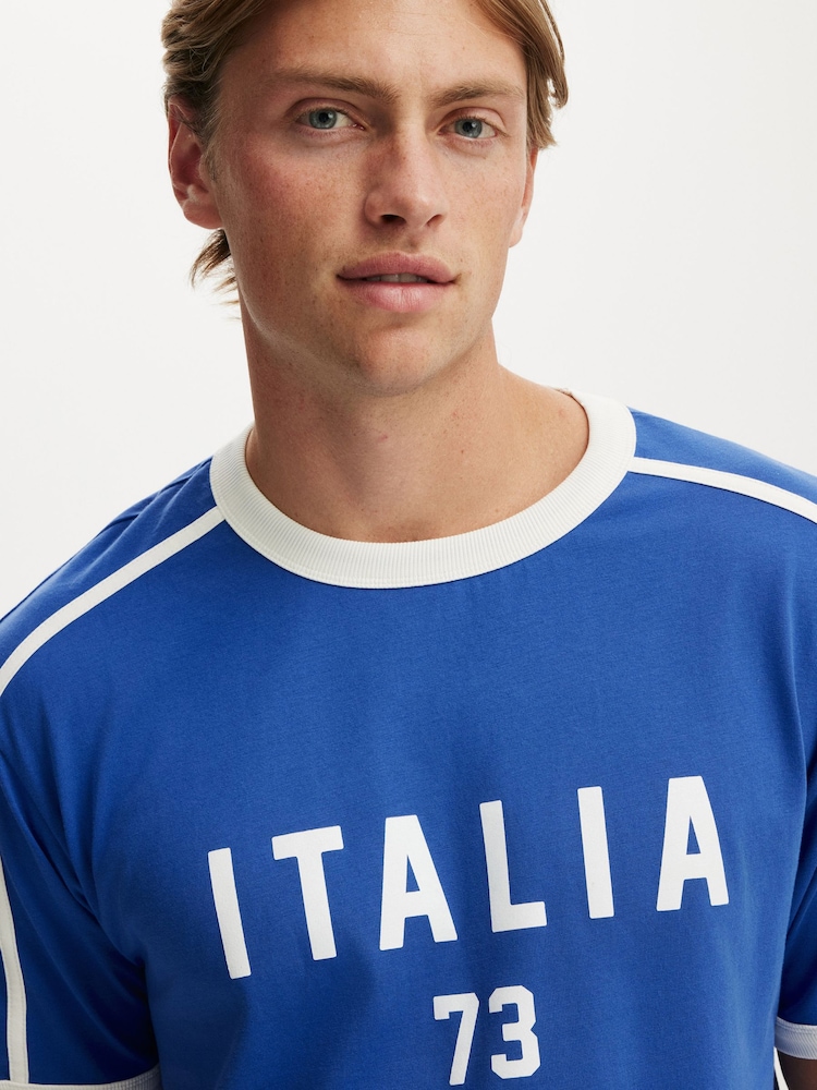 Cotton On Royal Blue/Italia 73 Everyday Fit Graphic T-Shirt - Image 4 of 4 Cotton On Royal Blue/Italia 73 Everyday Fit Graphic T-Shirt - Image 4 of 4