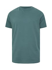 BadRhino Big & Tall Green Seersucker Textured T-Shirt - Image 5 of 6