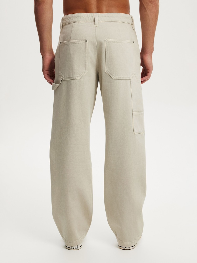 裸色 - Cotton On Baggy Worker Trousers - 圖片 2/9