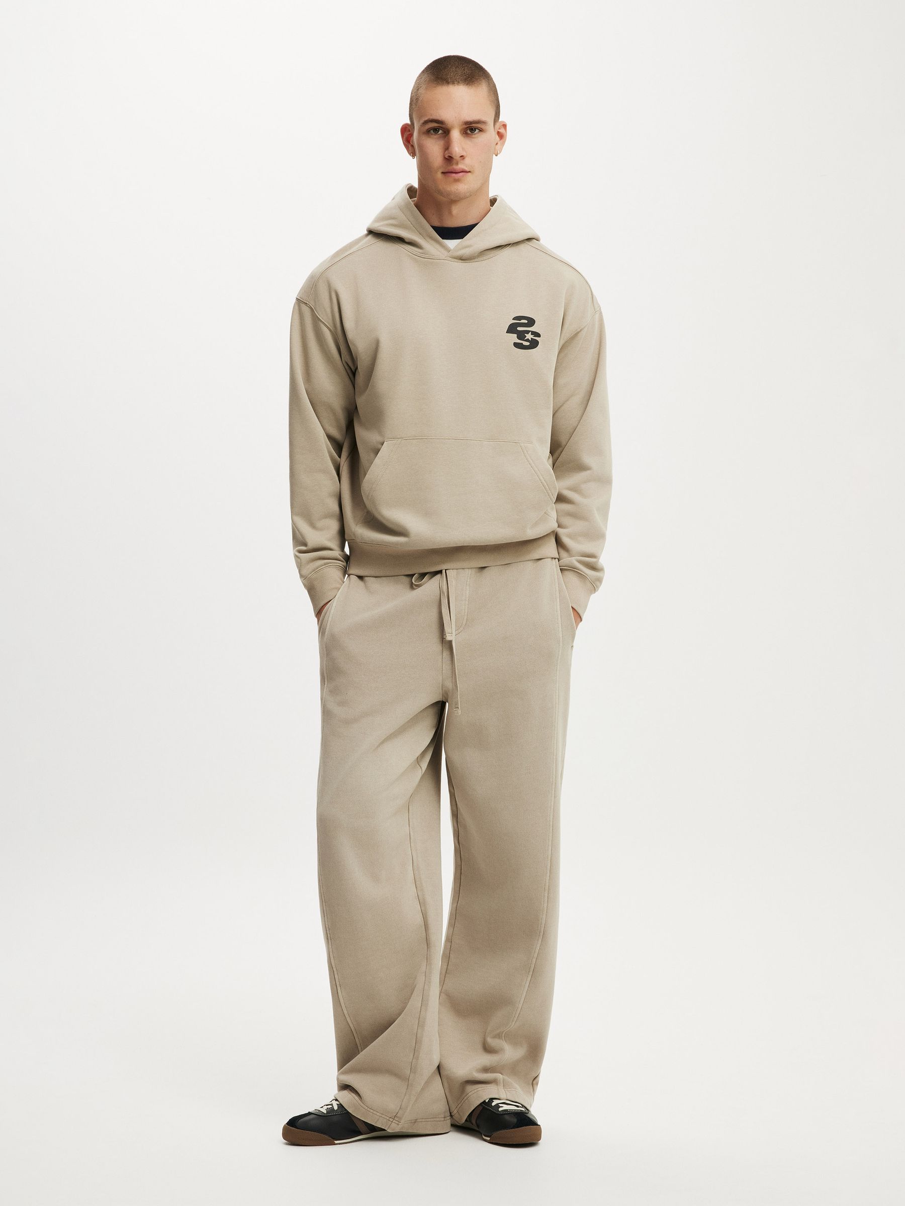 Buy Cotton On Beige Box Fit Graphic Hoodie from Next USA