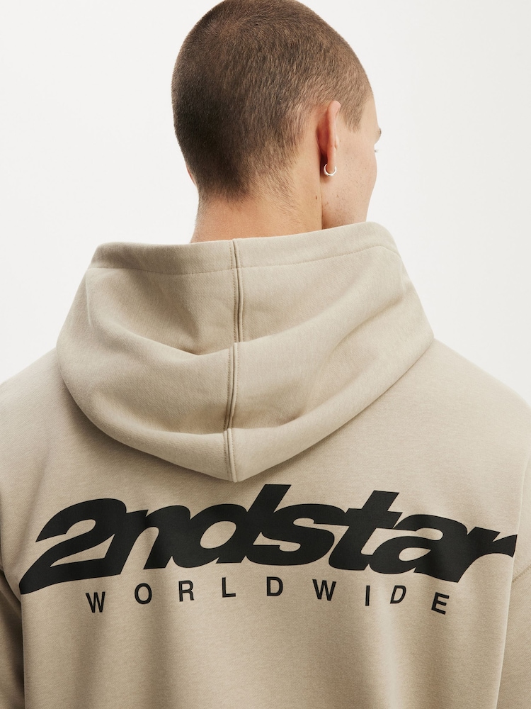 Cotton On Grey Box Fit Graphic Hoodie - Image 5 of 5