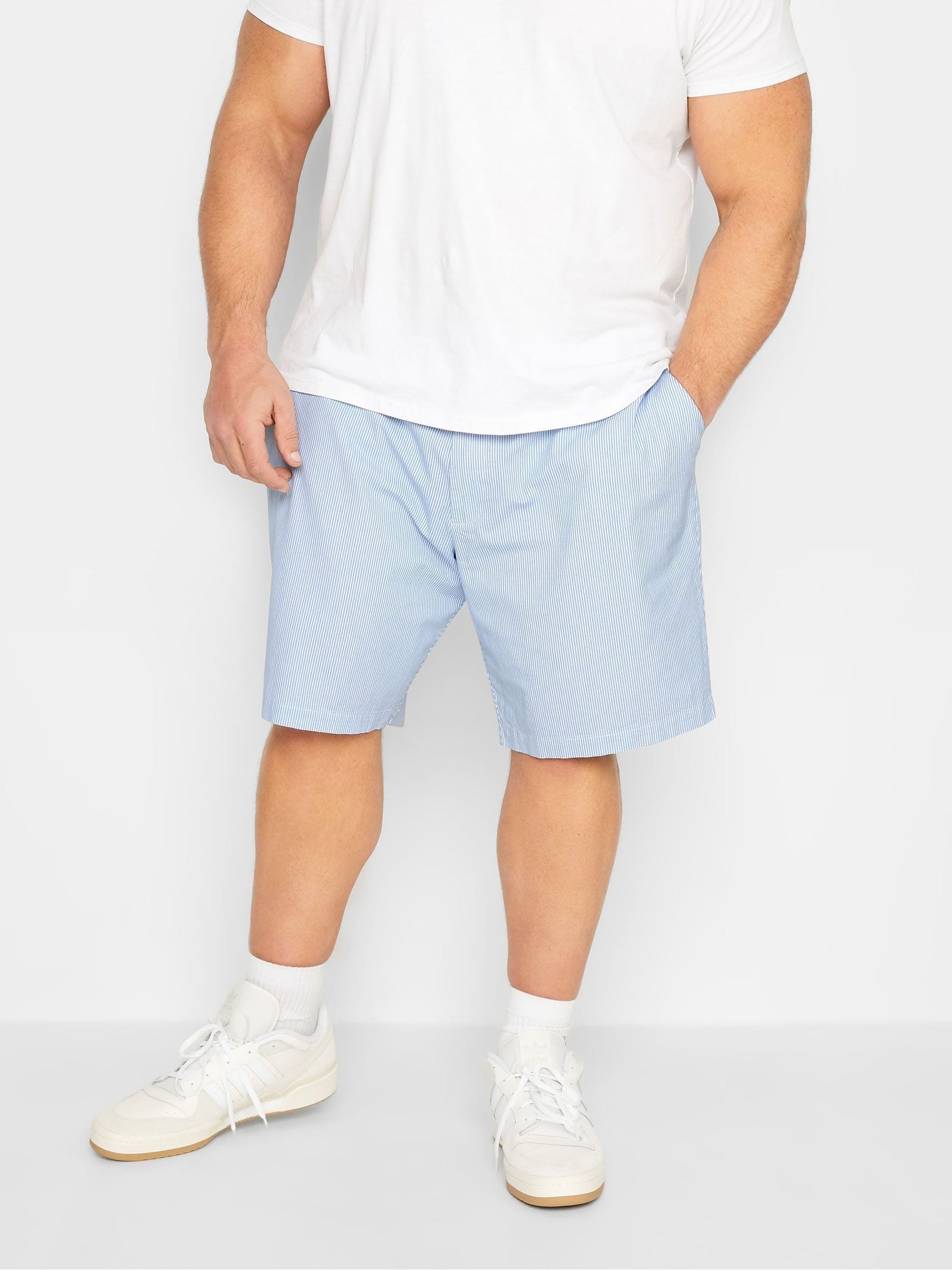 Badrhino Big & Tall Men's Blue Chino Shorts