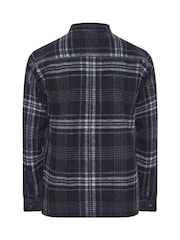 BadRhino Big & Tall Blue Check Print Zip Through Overshirt - Image 7 of 7