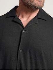 Negro - BadRhino Big & Tall Revere Neck Slub Shirt - Imagen 4 de 4