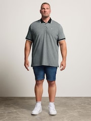 BadRhino Big & Tall Grey Birdseye Tipping Polo Shirt - Image 2 of 6