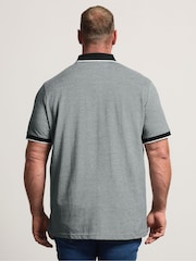 BadRhino Big & Tall Grey Birdseye Tipping Polo Shirt - Image 3 of 6