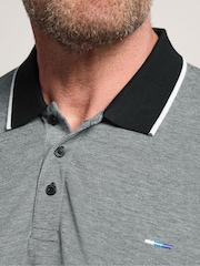 BadRhino Big & Tall Grey Birdseye Tipping Polo Shirt - Image 4 of 6