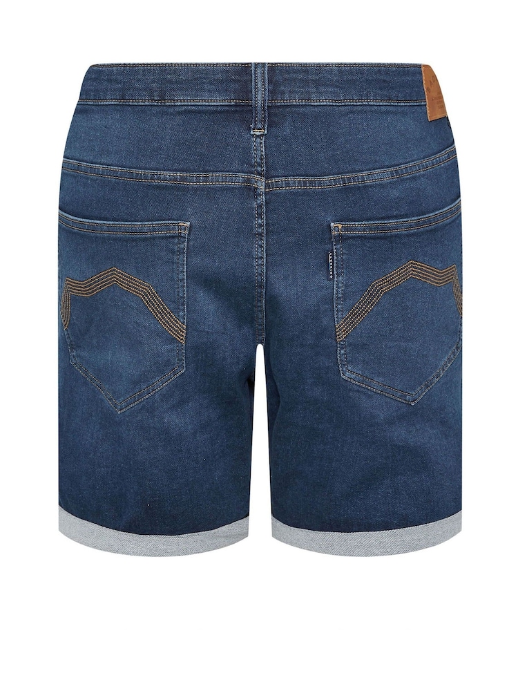 BadRhino Big & Tall Blue Ultra Stretch Denim Shorts - Image 6 of 6