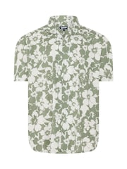 Zielony - BadRhino Big & Tall All Over Leaf Print Shirt - Obraz 2 z 3