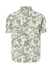 Zielony - BadRhino Big & Tall All Over Leaf Print Shirt - Obraz 3 z 3