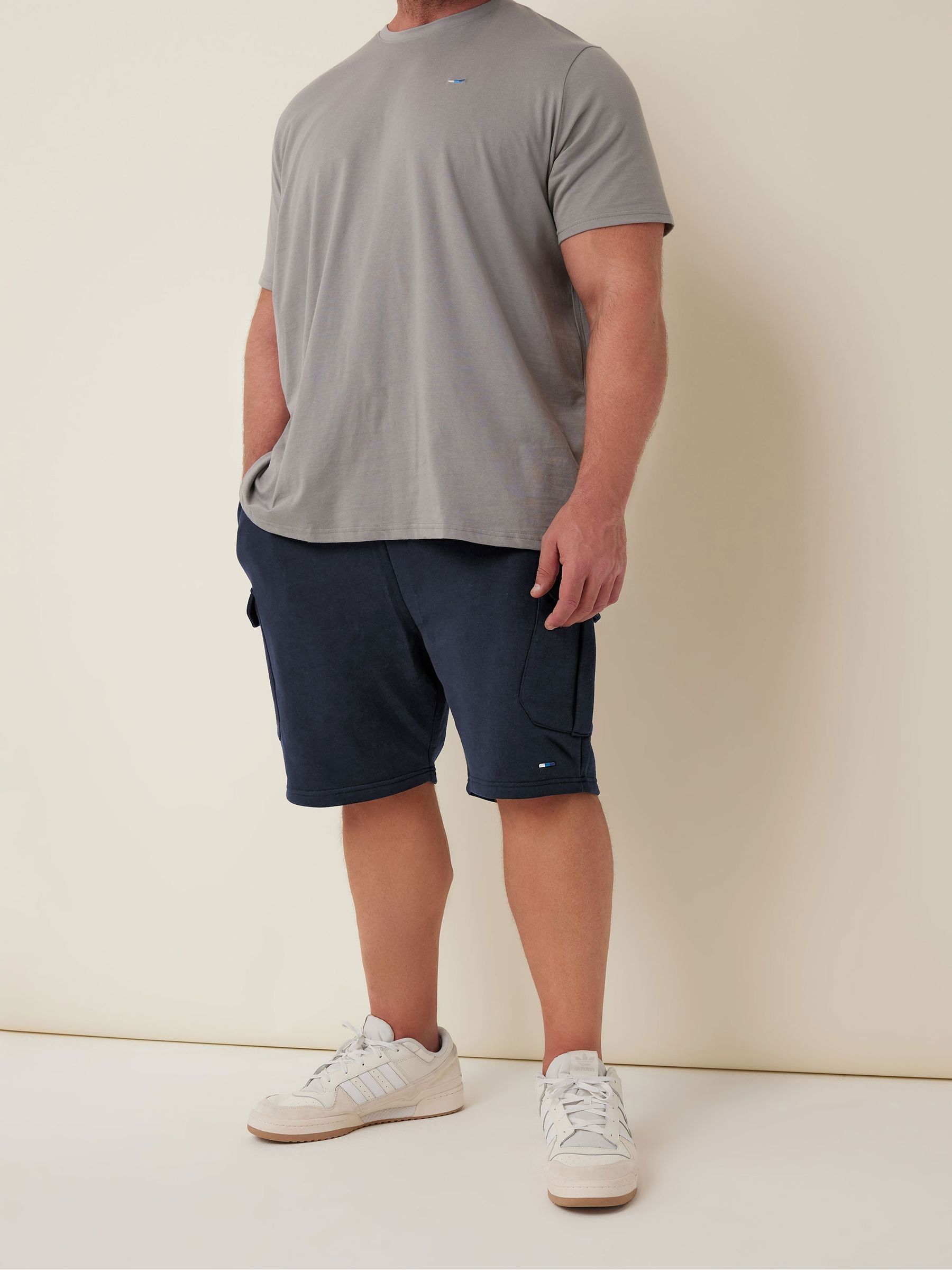 Buy BadRhino Big & Tall Blue Essential Cargo Jogger Shorts from