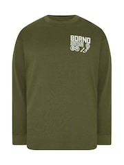 Grønn - BadRhino Big & Tall langermet vaffel-T-skjorte - Bilde 5 av 6