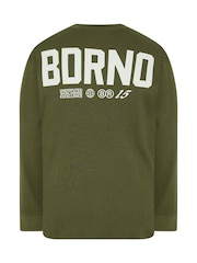 Grønn - BadRhino Big & Tall langermet vaffel-T-skjorte - Bilde 6 av 6