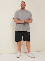 BadRhino Big & Tall Black Essential Cargo Jogger Shorts - Image 2 of 4