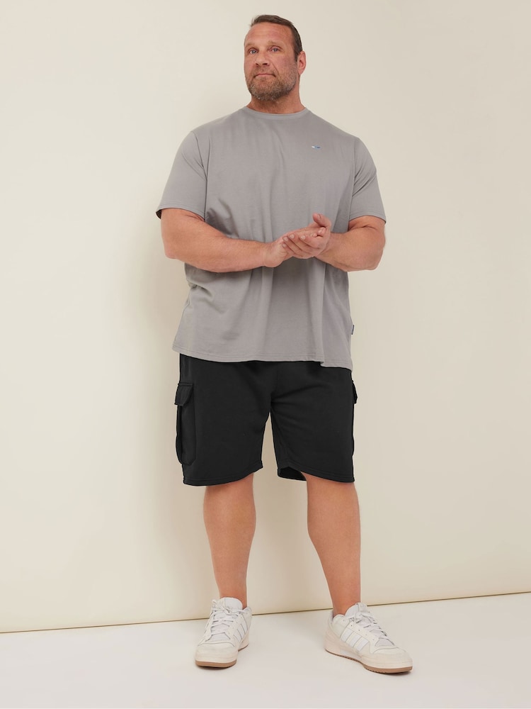 BadRhino Big & Tall Black Essential Cargo Jogger Shorts - Image 2 of 4