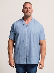Azul - Camisa BadRhino Big & Tall con textura slub - Imagen 1 de 6