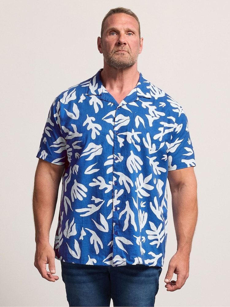 BadRhino Big & Tall Blue Resort Abstract Shirt - Image 1 of 6