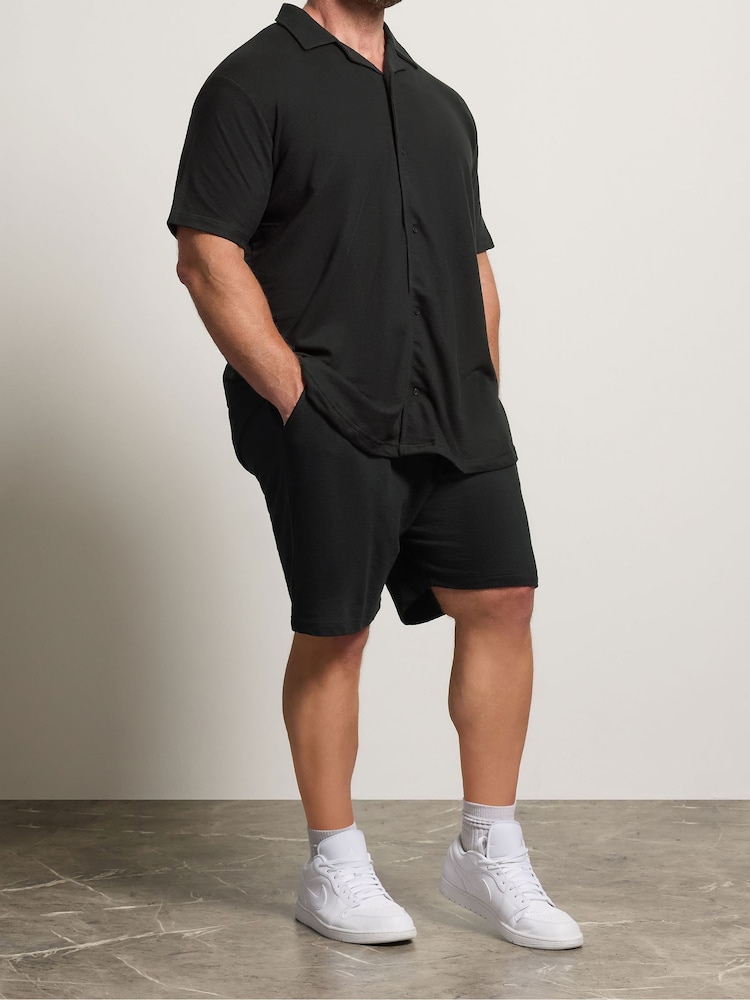 Negro - BadRhino Big & Tall Lightweight Cotton Jersey Shorts - Imagen 1 de 6