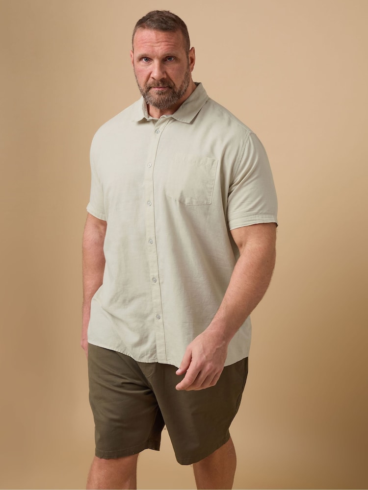 BadRhino Big & Tall Beige Linen Blend Shirt - Image 1 of 4