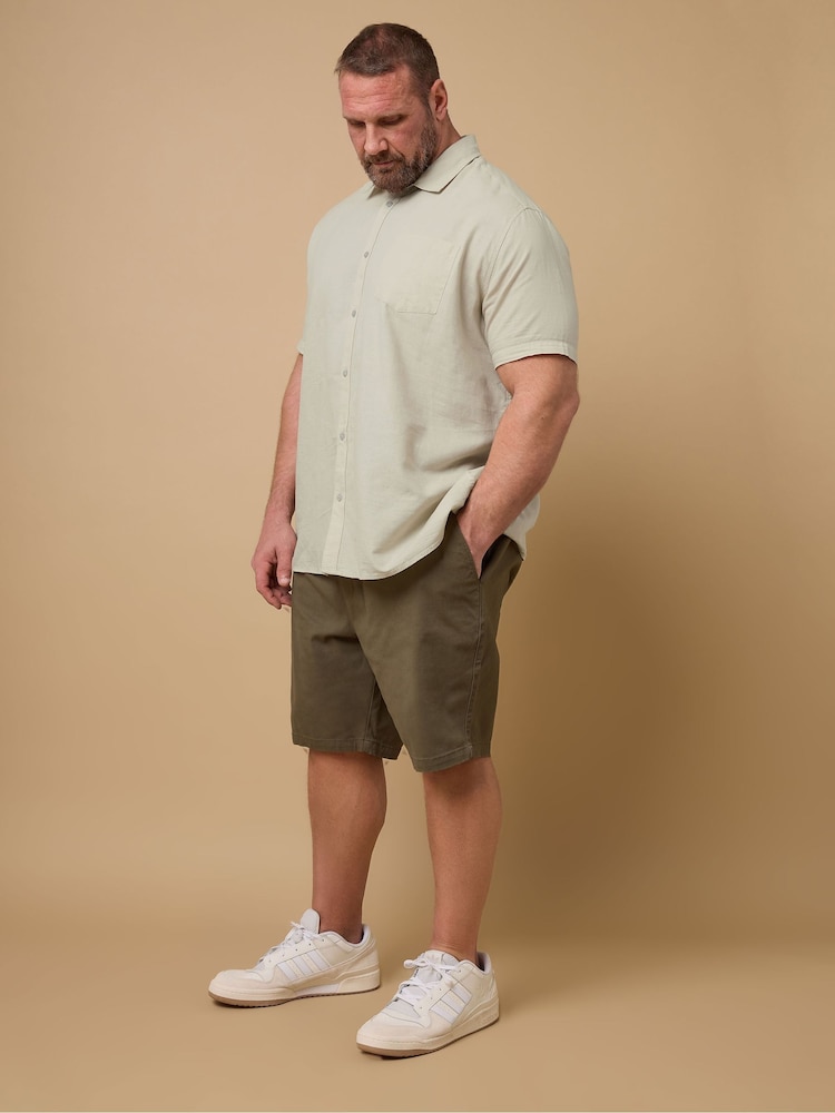 BadRhino Big & Tall Beige Linen Blend Shirt - Image 2 of 4