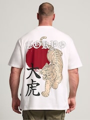 BadRhino Big & Tall Natural Longline Tokyo Tiger T-Shirt - Image 3 of 6