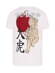 BadRhino Big & Tall Natural Longline Tokyo Tiger T-Shirt - Image 6 of 6