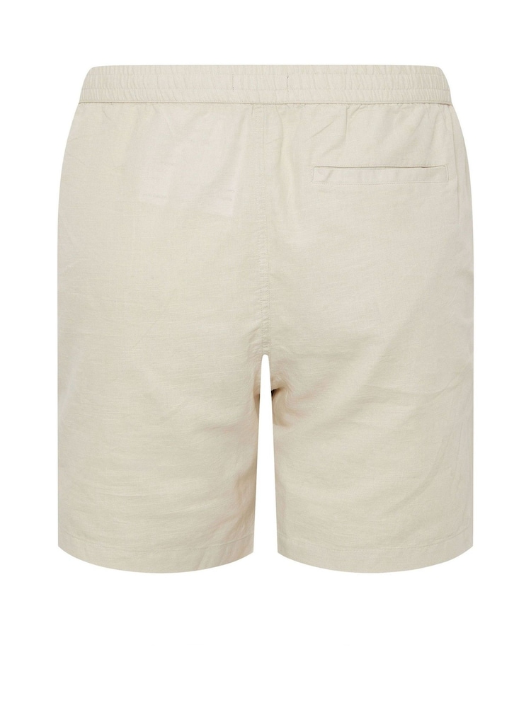 BadRhino Big & Tall Brown Linen Blend Shorts - Image 6 of 6