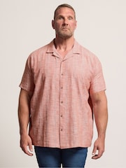 Rosa - Camisa BadRhino Big & Tall con textura slub - Imagen 1 de 6
