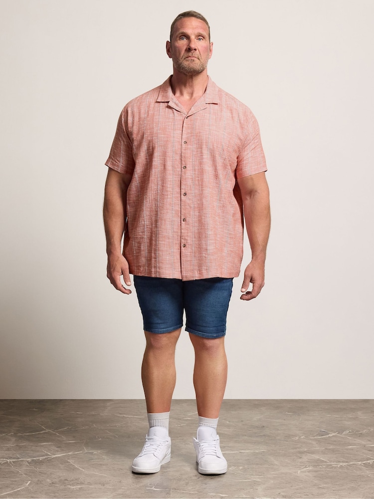 Rosa - Camisa BadRhino Big & Tall con textura slub - Imagen 2 de 6