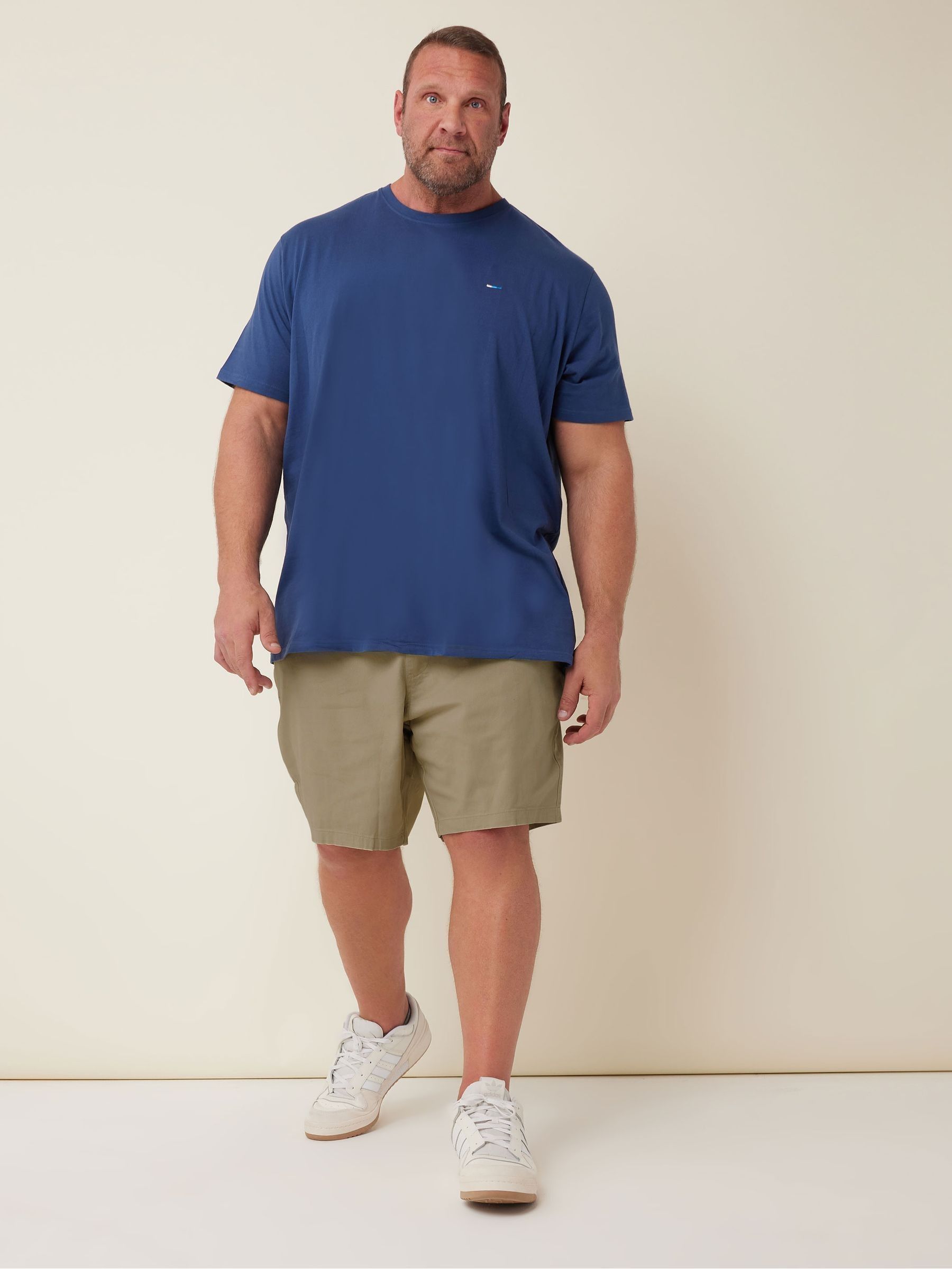 Badrhino Big & Tall Men's Brown Stretch Elasticated Waist Chino Shorts