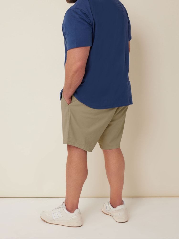 BadRhino Big & Tall Brown Stretch Elasticated Waist Chino Shorts - Image 2 of 4