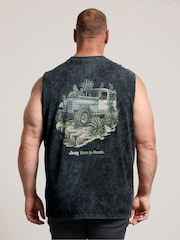 BadRhino Big & Tall Black Jeep Born To Rome Muscle Vest - Image 3 of 7