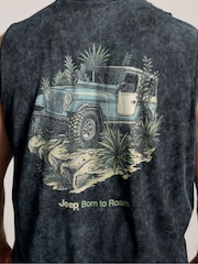 BadRhino Big & Tall Black Jeep Born To Rome Muscle Vest - Image 5 of 7
