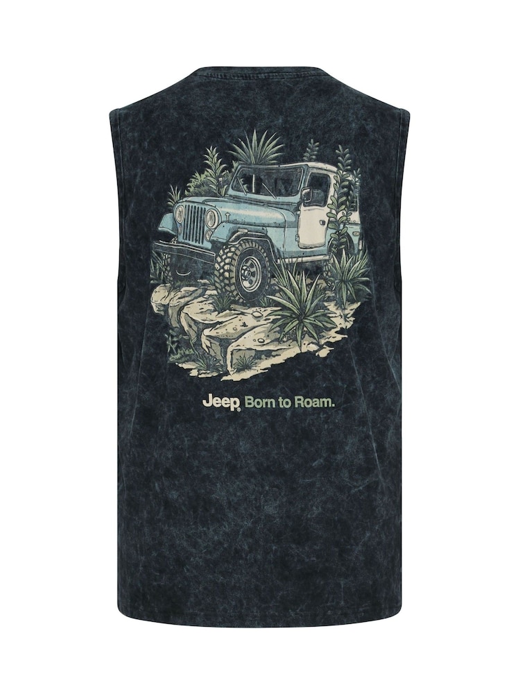 BadRhino Big & Tall Black Jeep Born To Rome Muscle Vest - Image 7 of 7