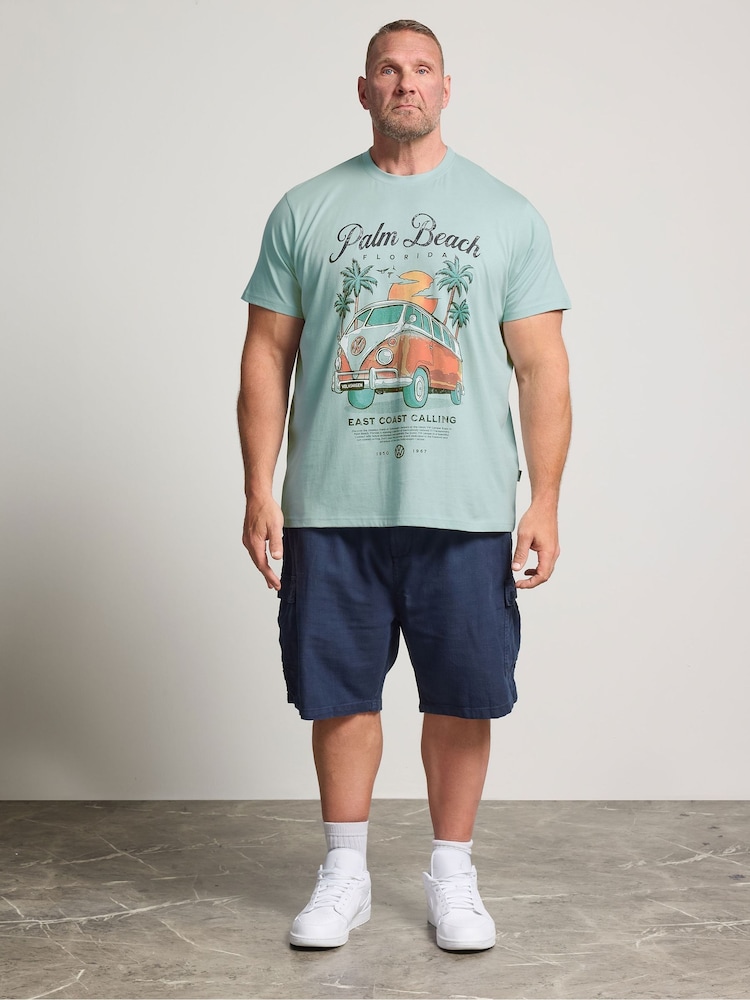 BadRhino Big & Tall Green Palm Beach T-Shirt - Image 2 of 6 BadRhino Big & Tall Green Palm Beach T-Shirt - Image 2 of 6