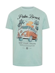 BadRhino Big & Tall Green Palm Beach T-Shirt - Image 5 of 6
