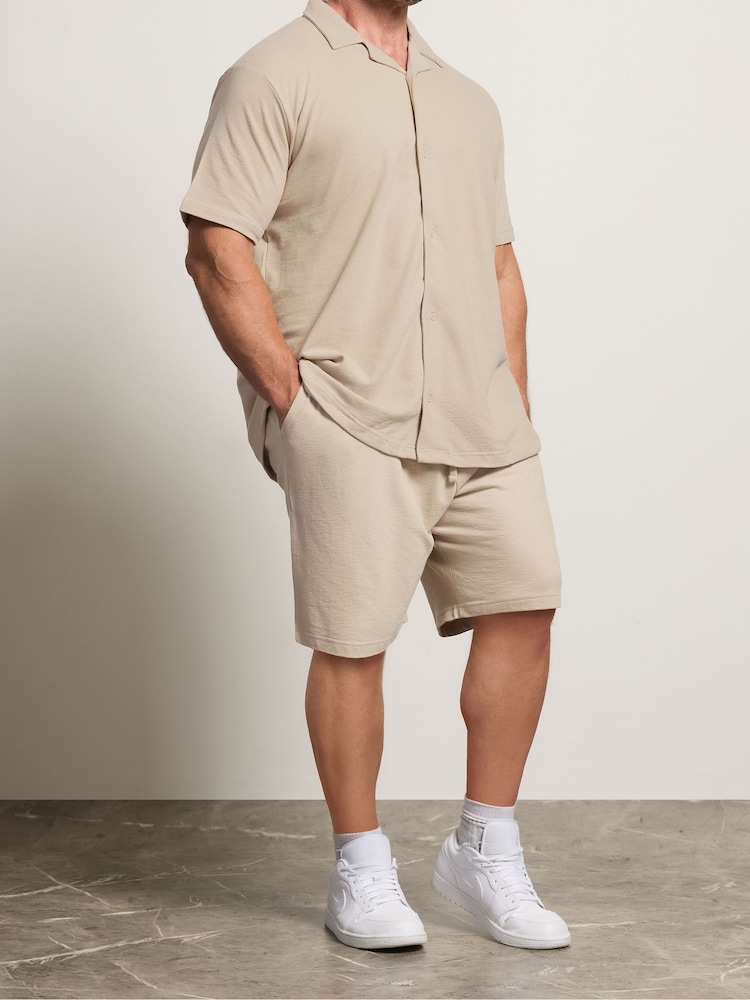 Natural - BadRhino Big & Tall Lightweight Cotton Jersey Shorts - Imagen 1 de 6