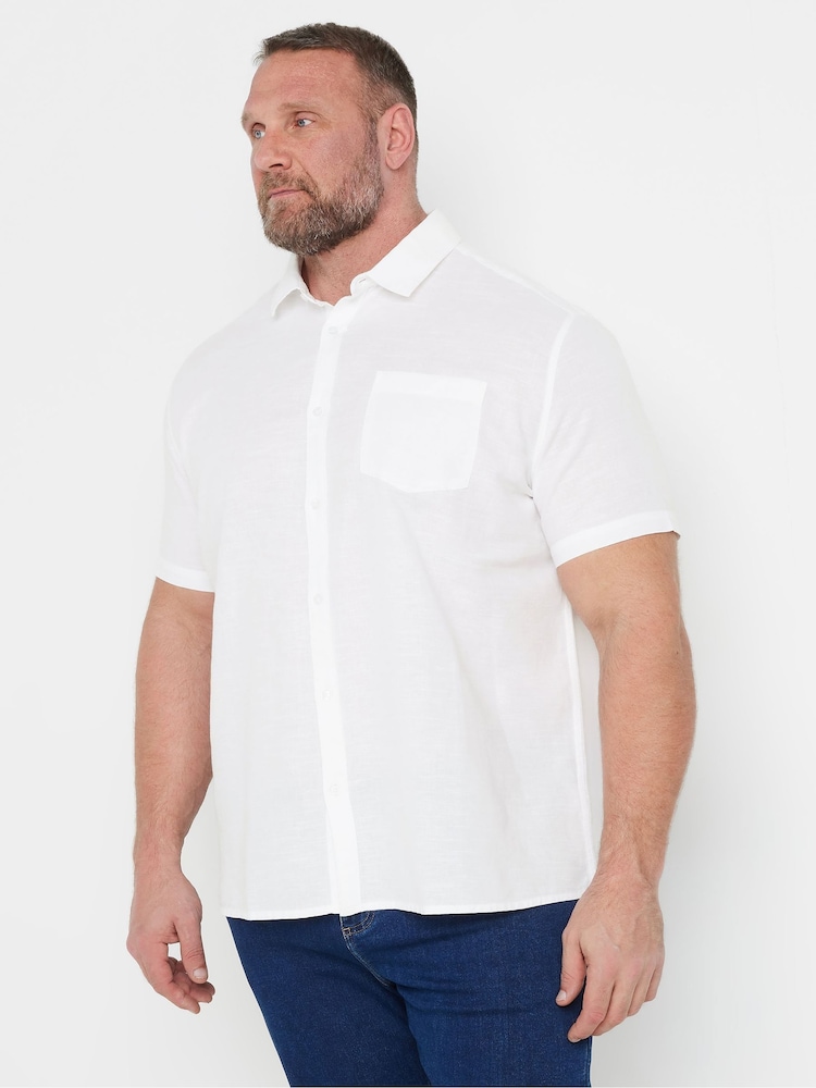 BadRhino Big & Tall White Linen Blend Shirt - Image 1 of 4