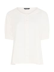 Evans Cream Slub Button Through Top - Image 5 of 5