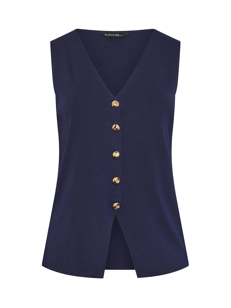 Evans Blue Knitted Waistcoat - Image 5 of 5 Evans Blue Knitted Waistcoat - Image 5 of 5