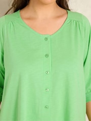 Evans Green Slub Button Through Top - Image 4 of 5