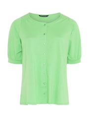 Evans Green Slub Button Through Top - Image 5 of 5