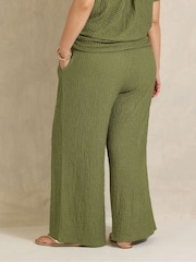 Grün - Evans Textured Jersey Wide Leg Trousers - Bild 3 von 5